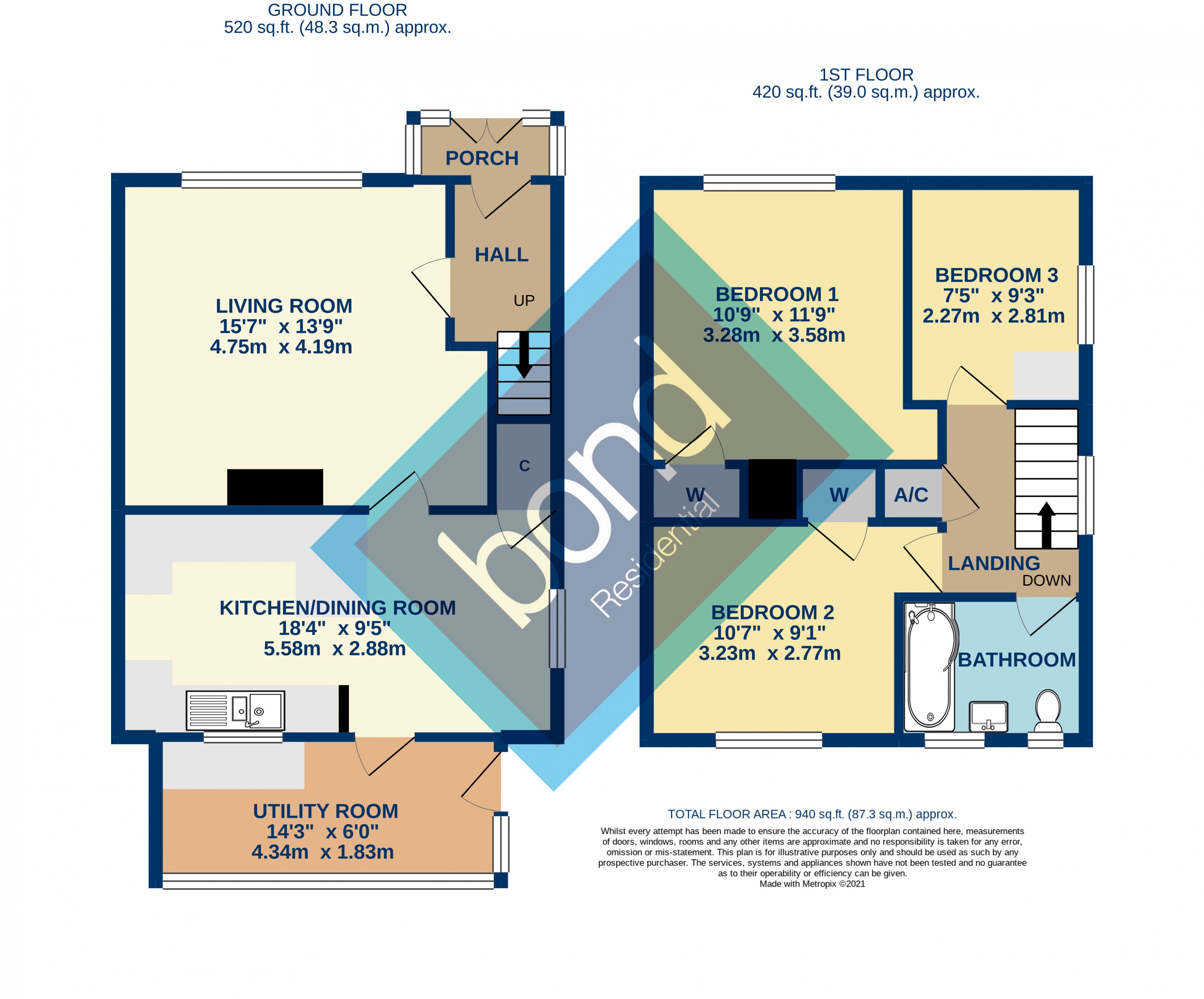 Floorplan for Canuden Road, Chelmsford, Essex