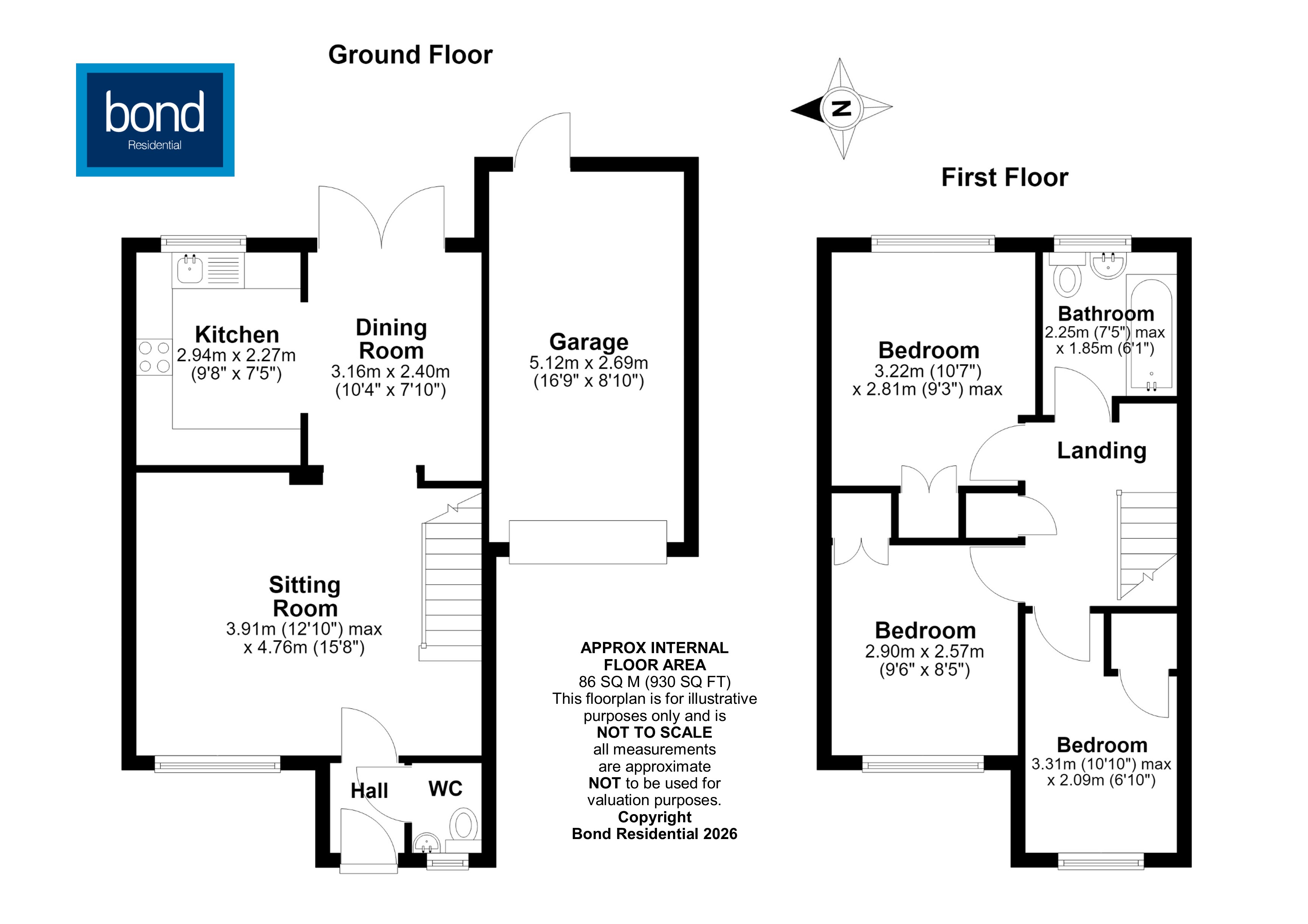 Floorplan for Redmayne Drive, Chelmsford, Essex