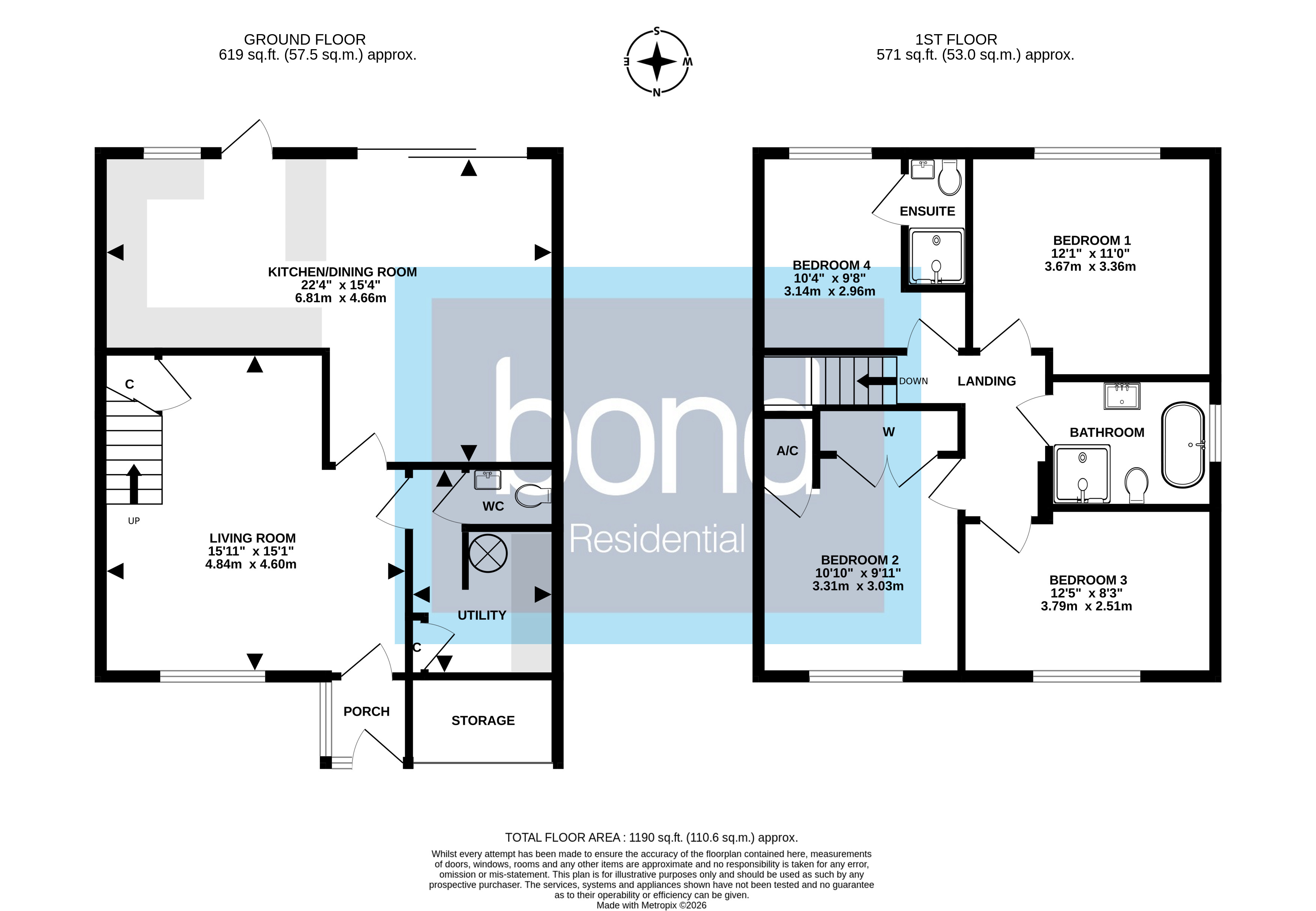 Floorplan for Great Baddow, Chelmsford, Essex
