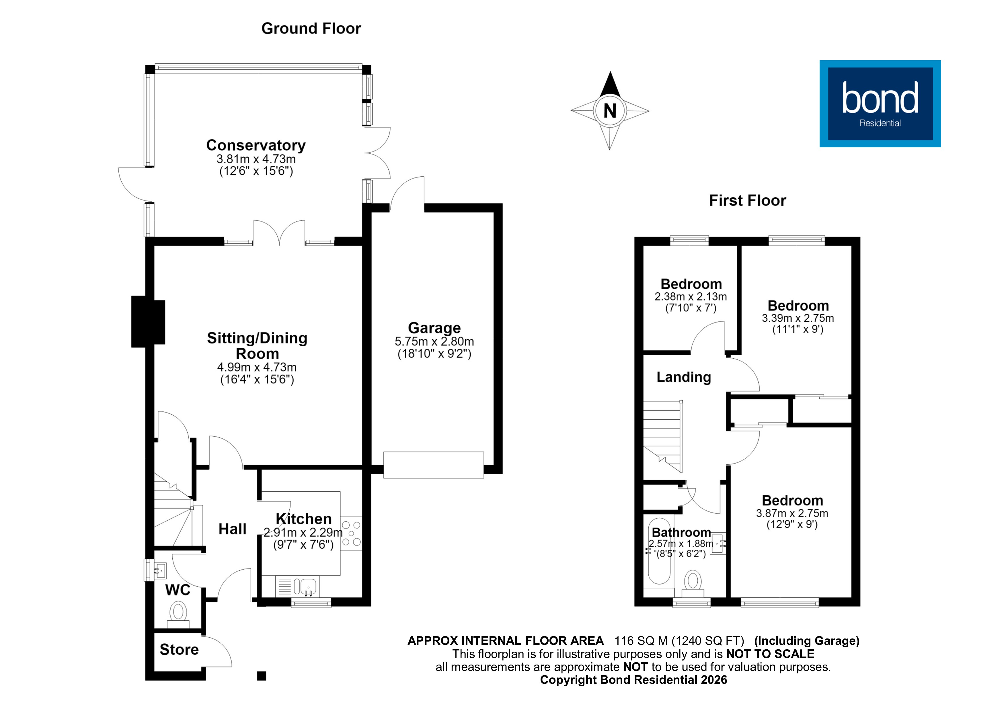 Floorplan for Great Baddow, Chelmsford, Essex