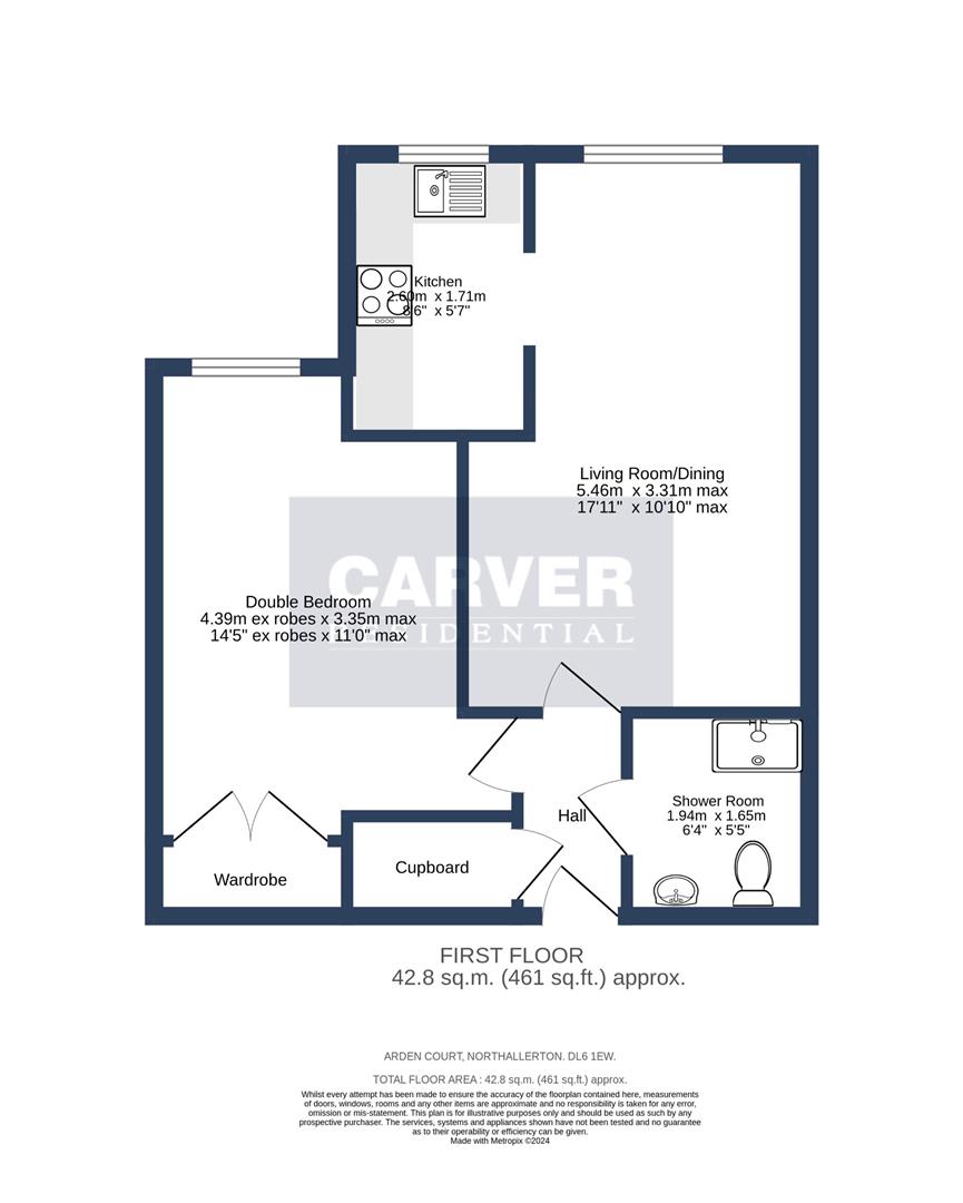 Floorplan for Arden Court, Northallerton