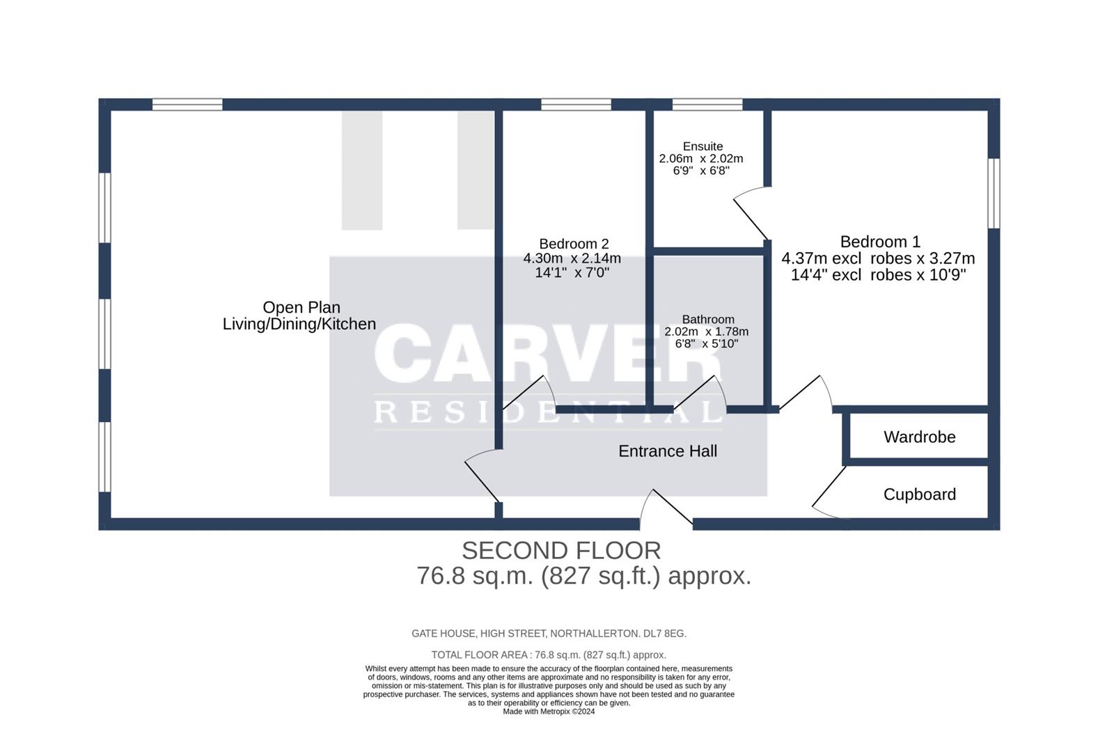 Floorplan for Gate House, 49-51 High Street, Northallerton