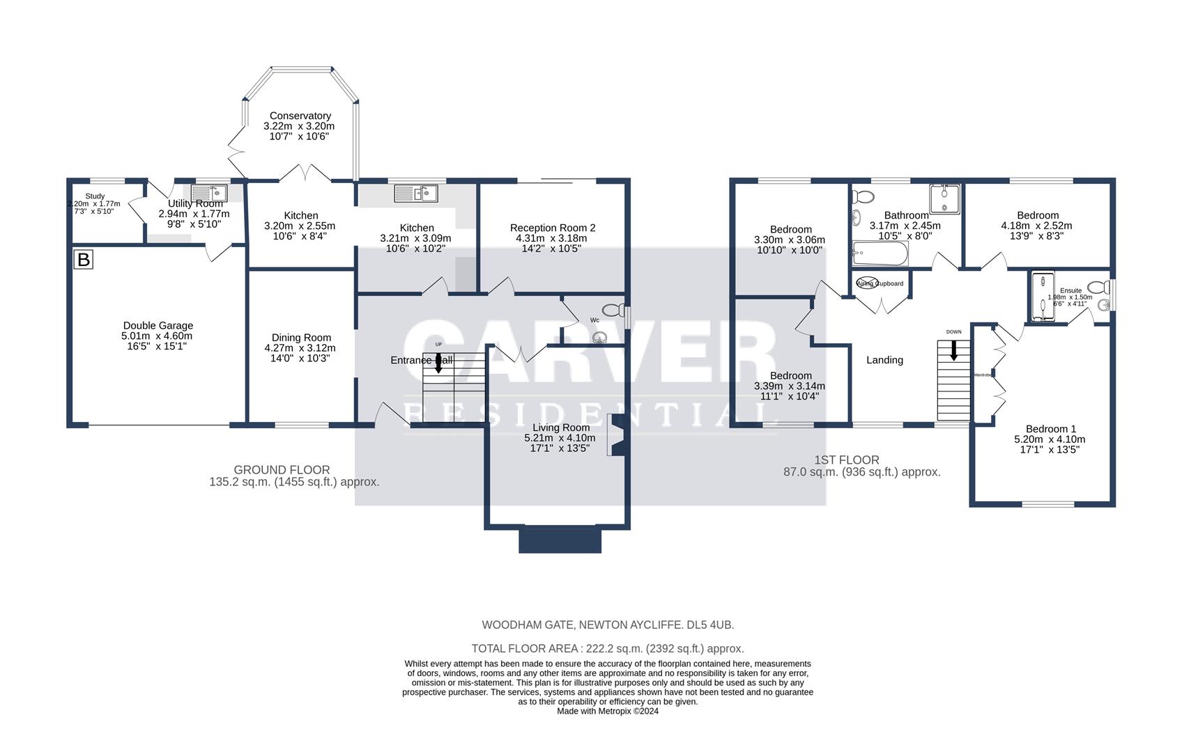 Floorplan for Woodham Gate, Woodham