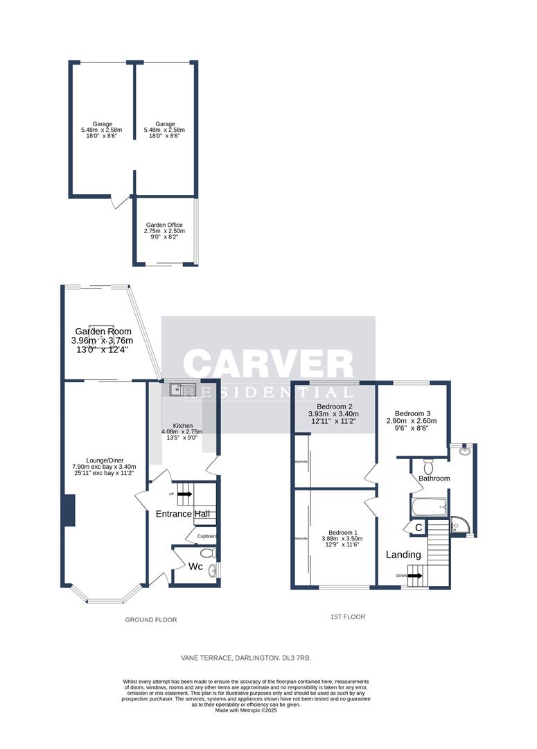 Floorplan for Vane Terrace, Darlington