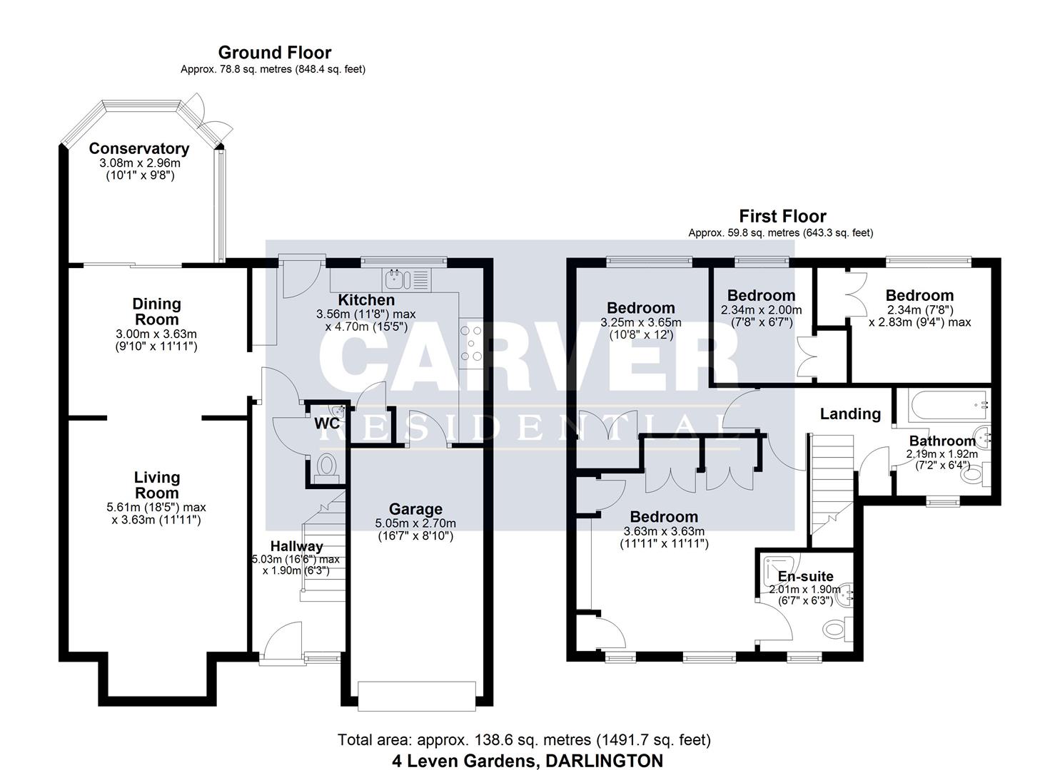 Floorplan for Leven Gardens, Darlington