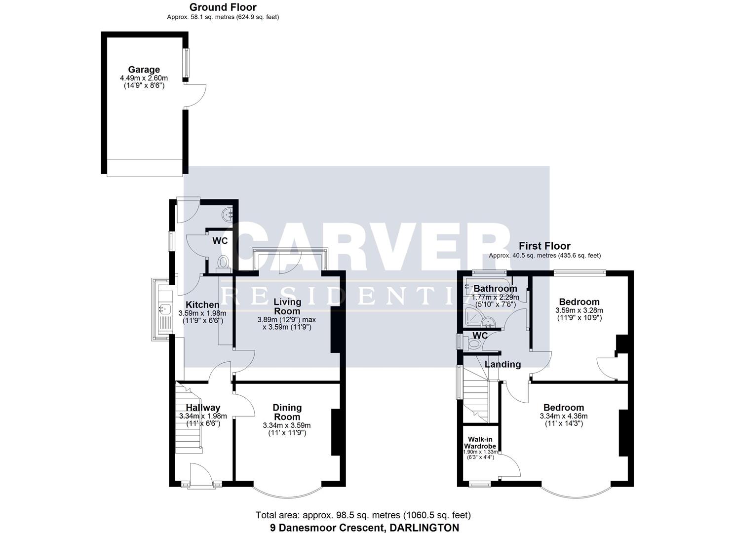 Floorplan for Danesmoor Crescent, Darlington