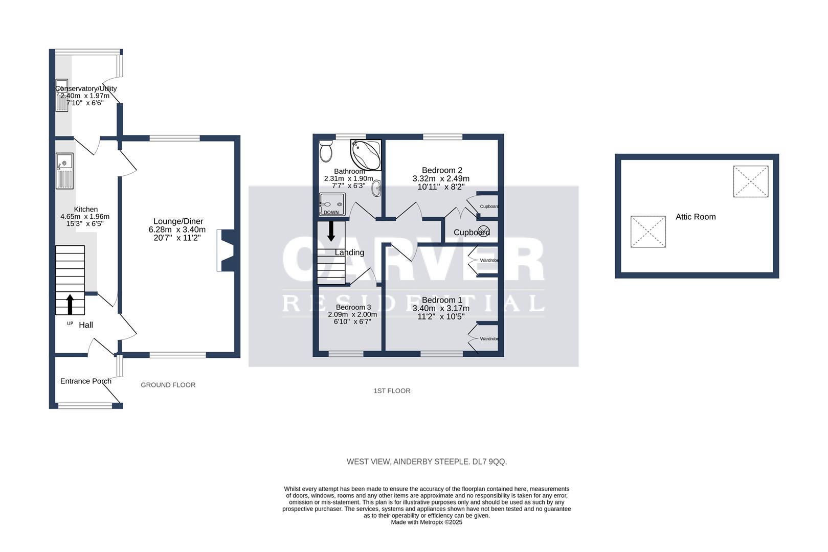 Floorplan for West View, Ainderby Steeple, Northallerton