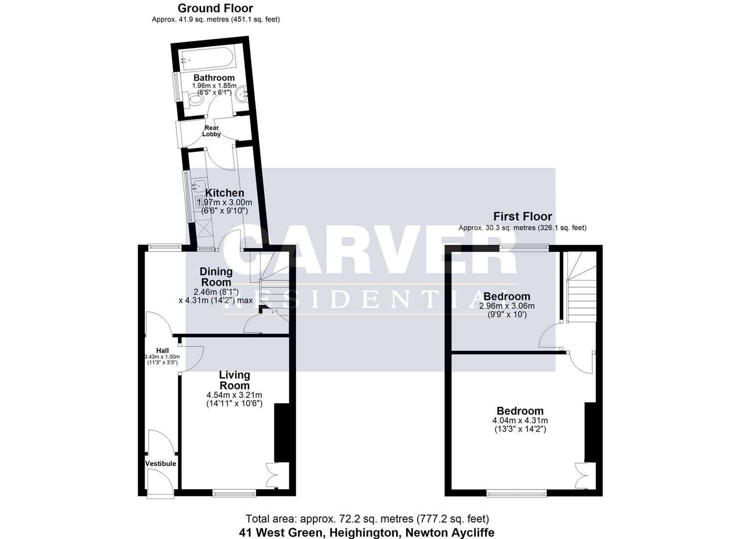 Floorplan for West Green, Heighington Village, Newton Aycliffe