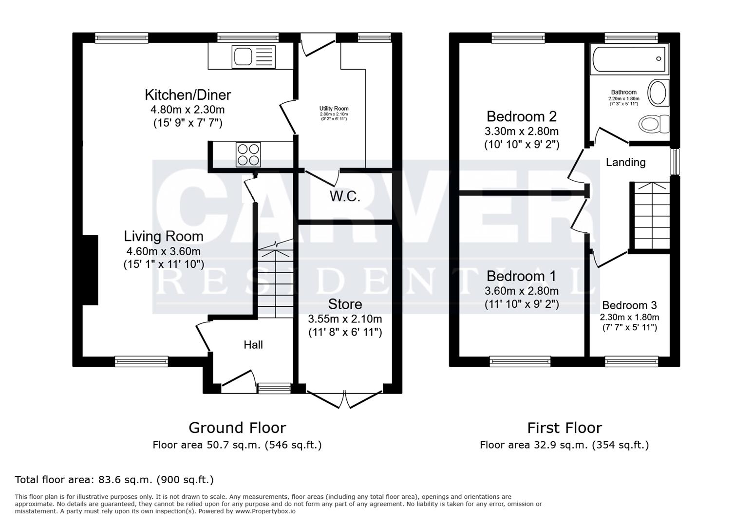 Floorplan for Carleton Drive, Darlington
