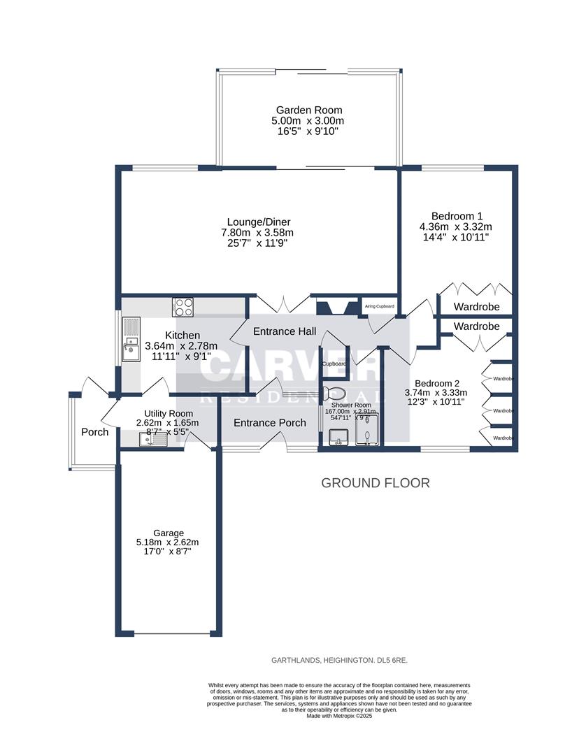 Floorplan for Garthlands, Heighington Village, Newton Aycliffe