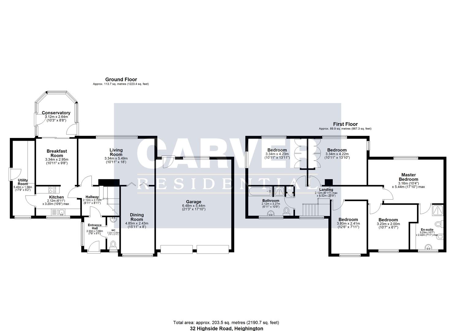 Floorplan for Highside Road, Heighington