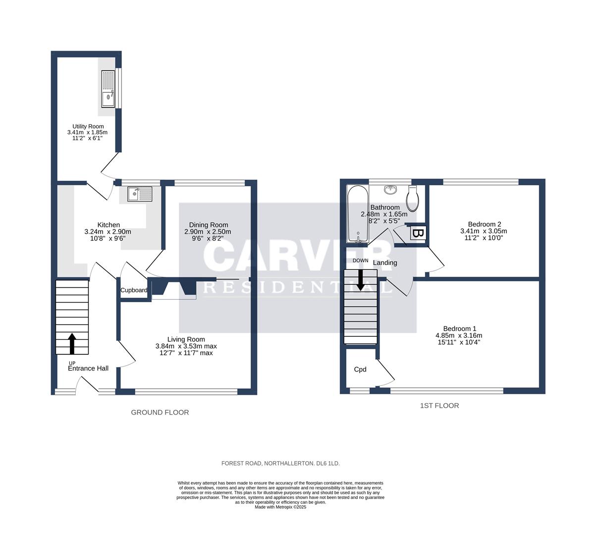 Floorplan for Forest Road, Northallerton