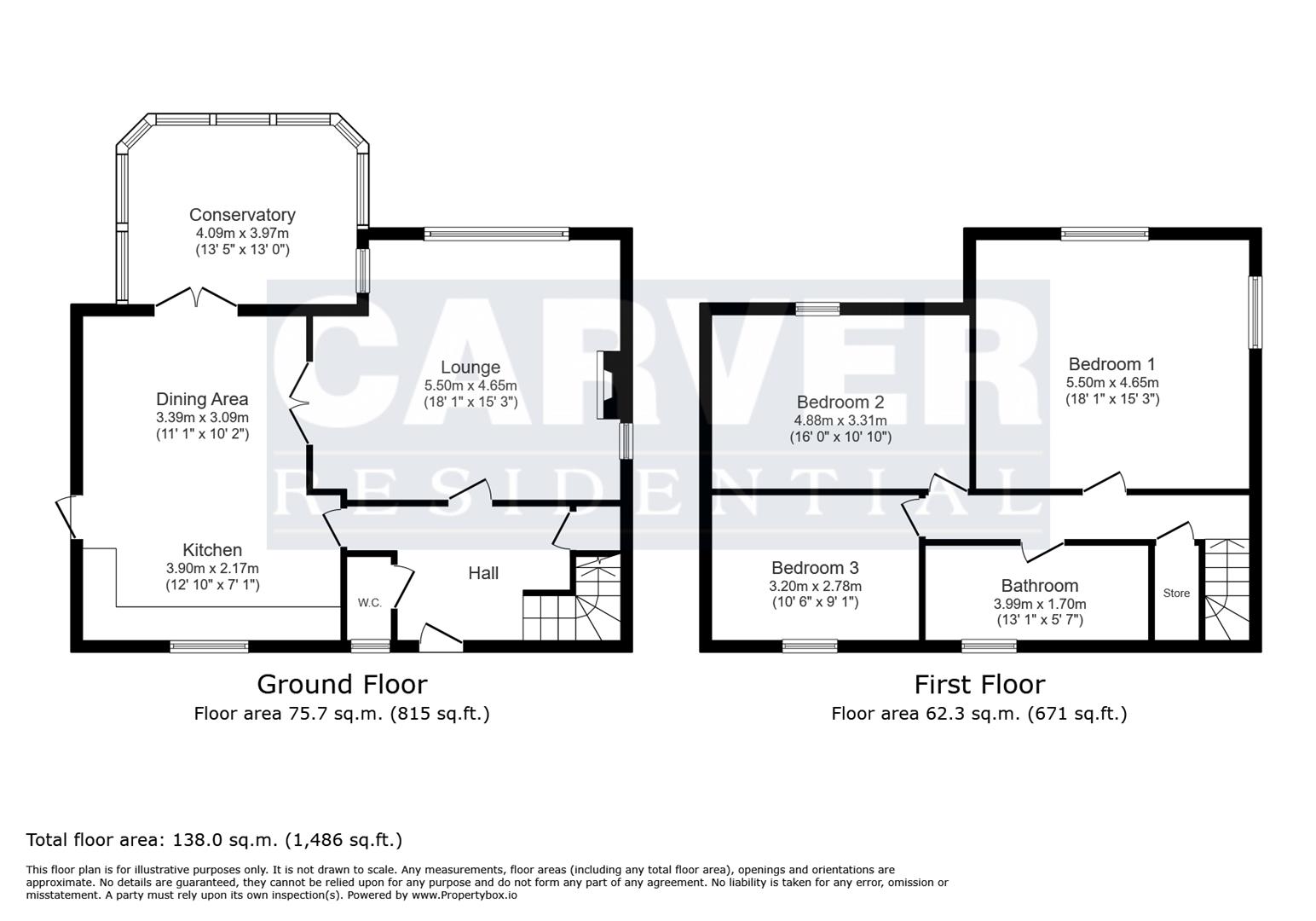 Floorplan for Oak Tree Close, Middleton St. George, Darlington