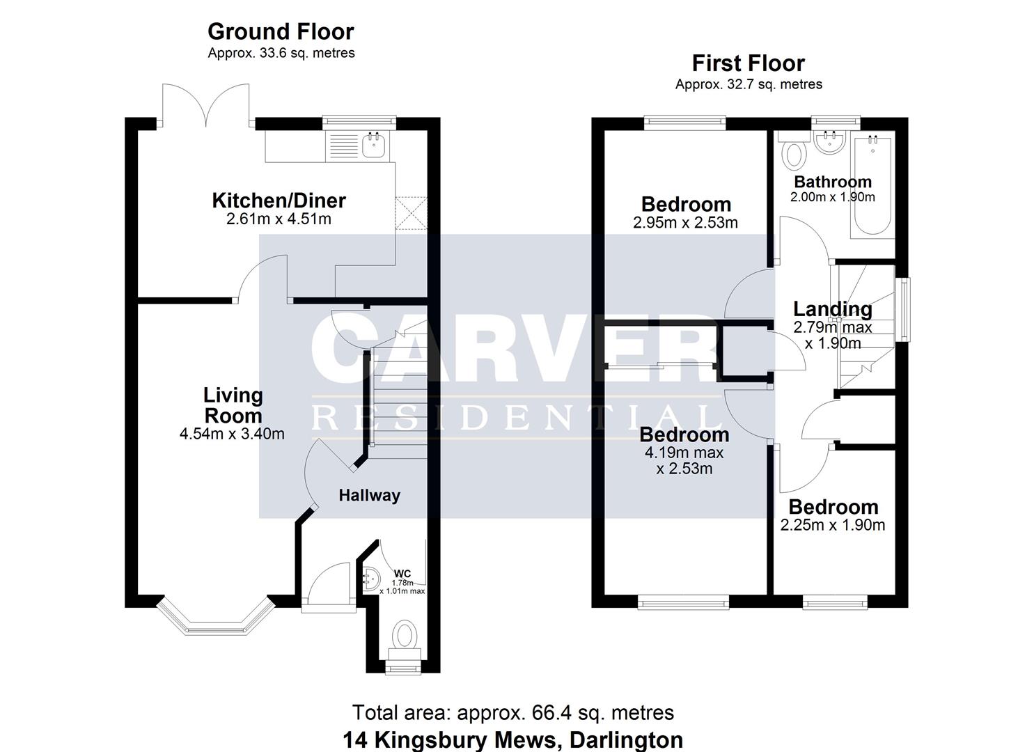 Floorplan for Kingsbury Mews, Darlington