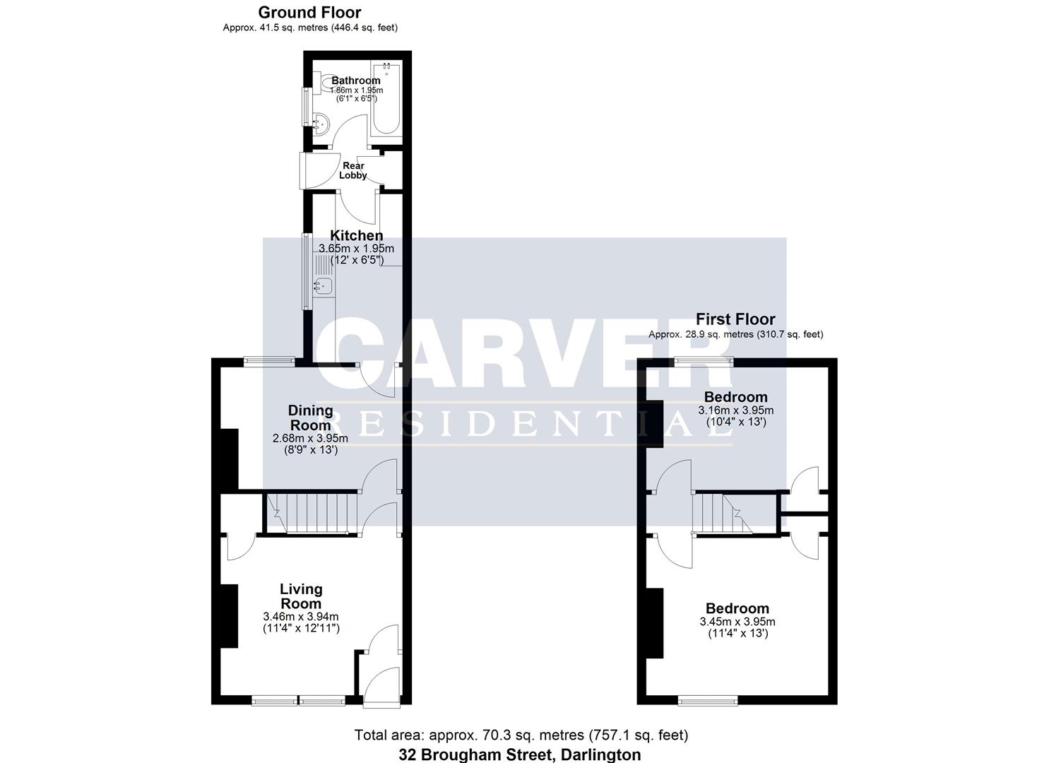 Floorplan for Brougham Street, Darlington