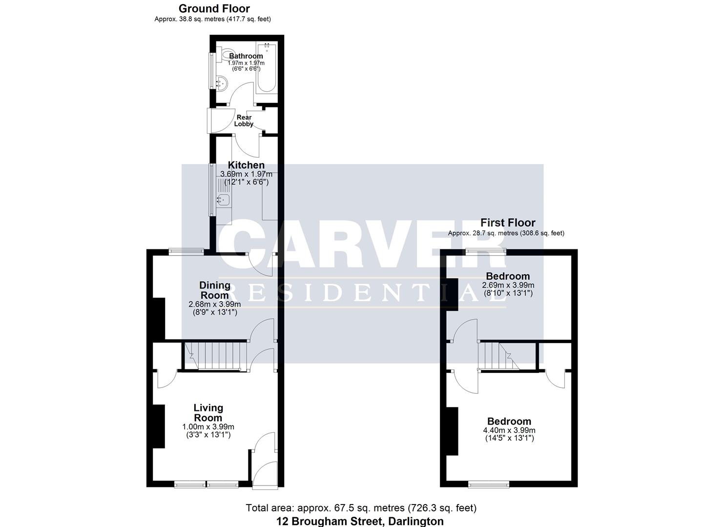 Floorplan for Brougham Street, Darlington