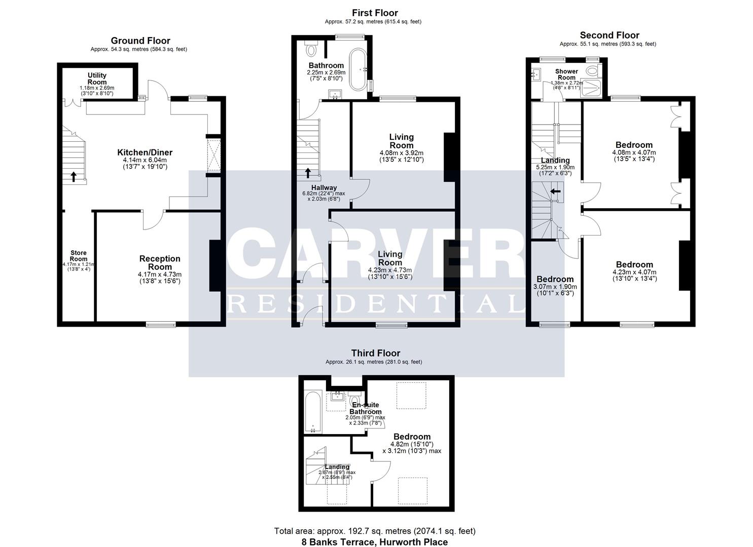 Floorplan for Banks Terrace, Hurworth Place, Darlington