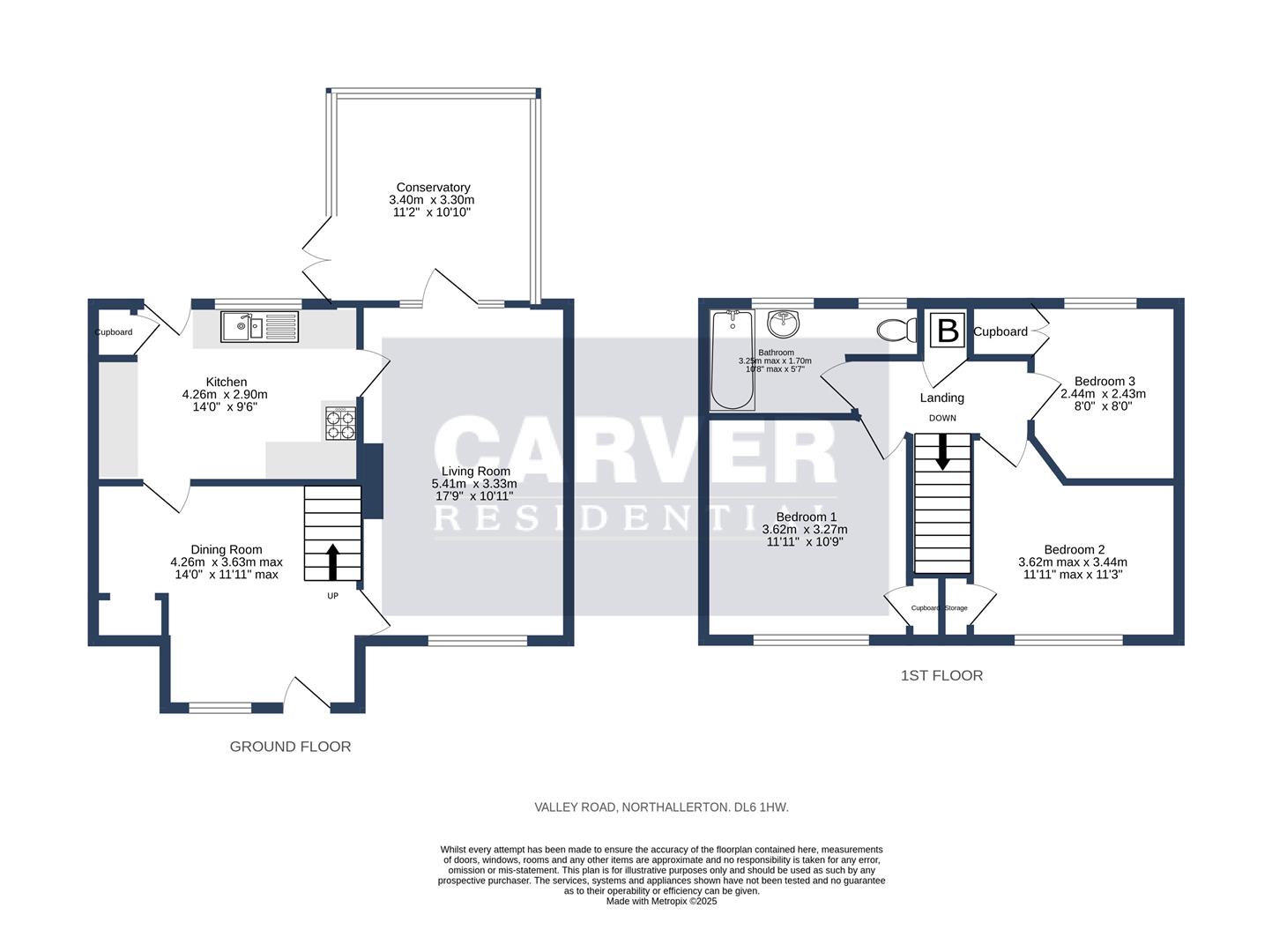 Floorplan for Valley Road, Northallerton