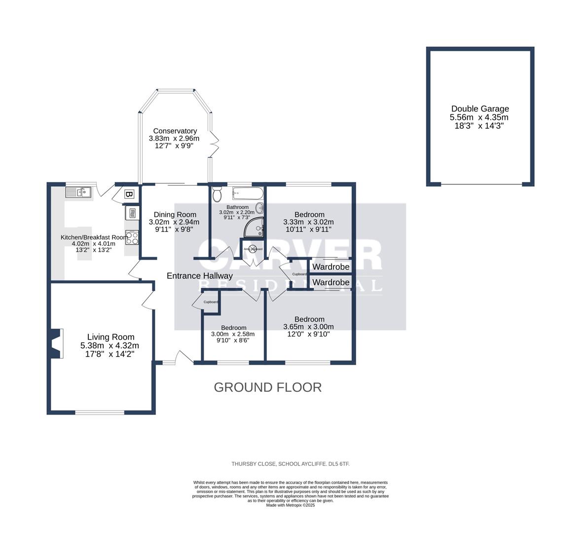 Floorplan for Thursby Close, School Aycliffe