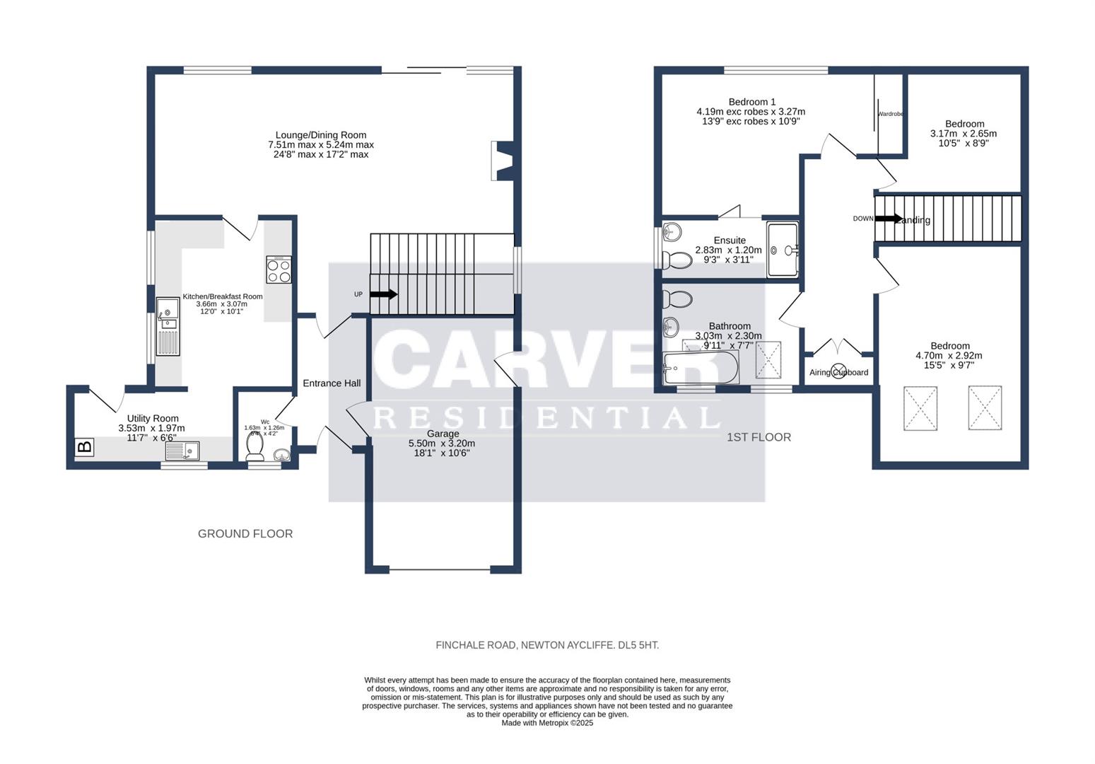 Floorplan for Finchale Road, Newton Aycliffe