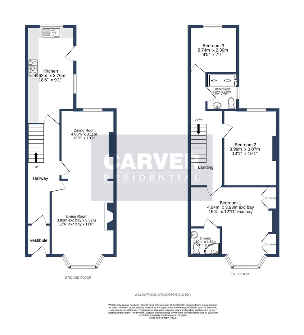 Floorplan for Willow Road, Darlington