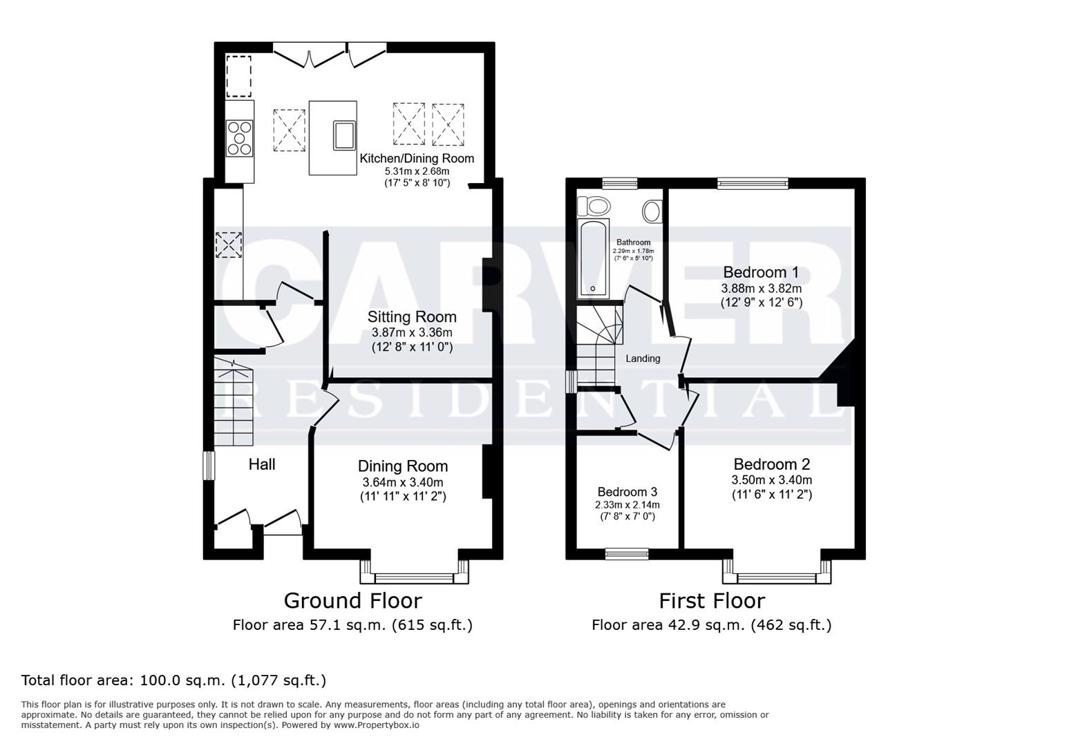 Floorplan for Swaledale Avenue, Darlington