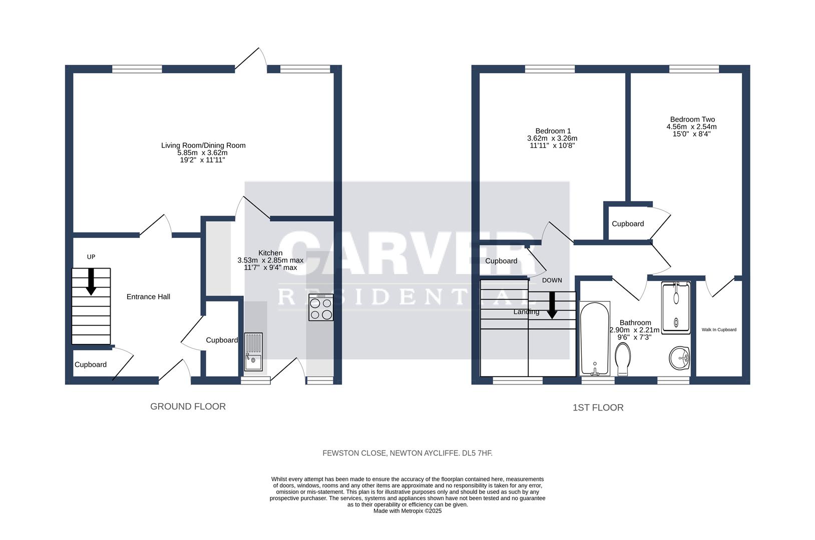 Floorplan for Fewston Close, Newton Aycliffe