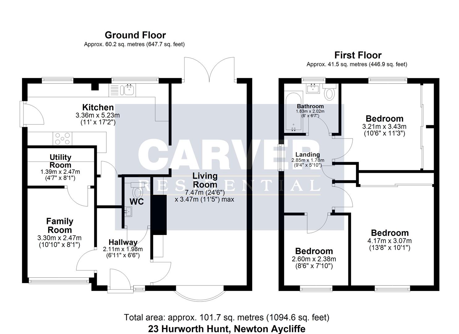 Floorplan for Hurworth Hunt, The Chase, Newton Aycliffe