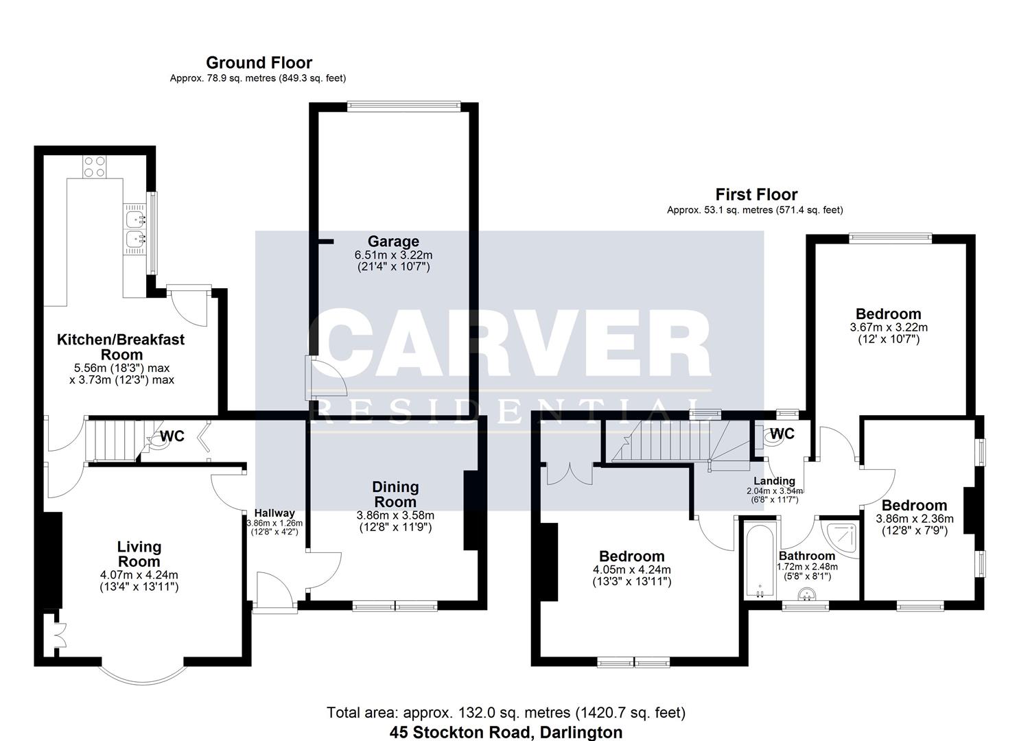 Floorplan for Stockton Road, Darlington