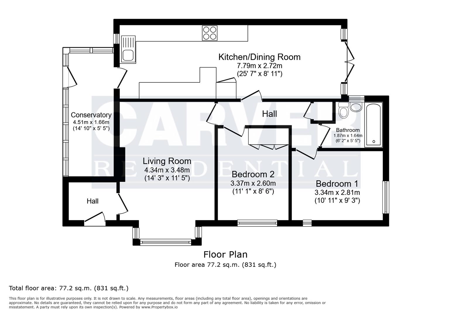 Floorplan for St. Giles Close, Colburn, Catterick Garrison