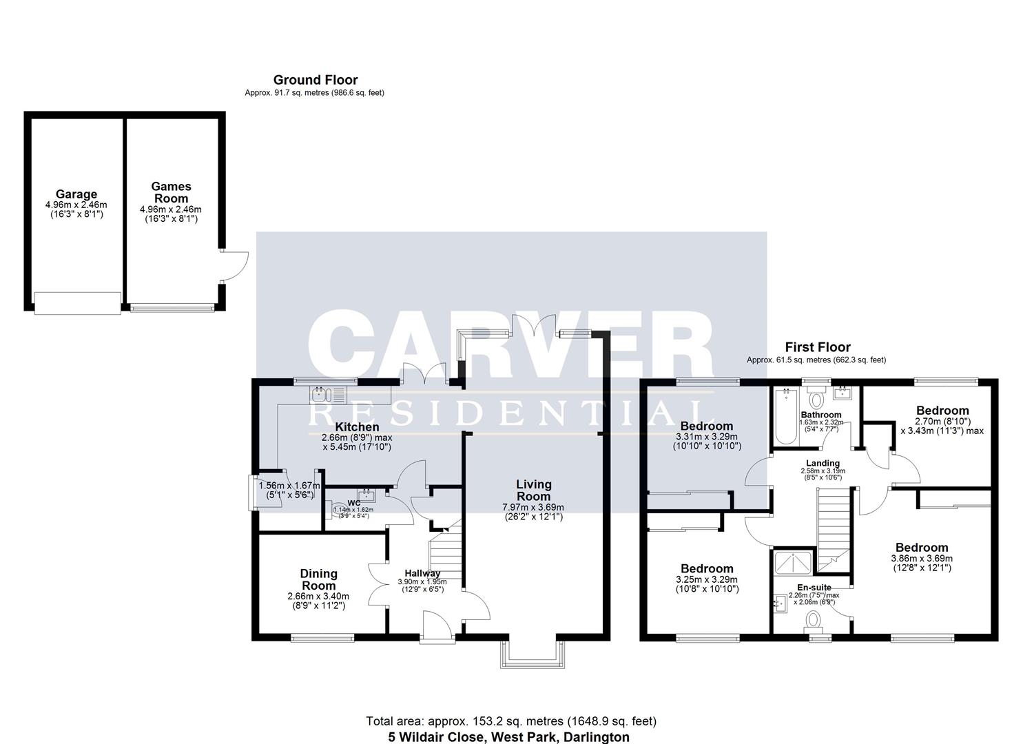 Floorplan for Wildair Close, Darlington