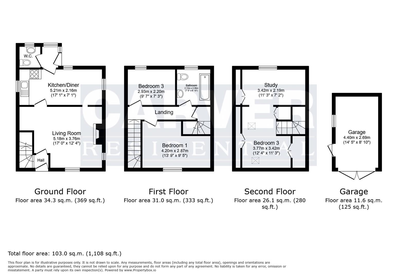 Floorplan for North End, Osmotherley, Northallerton