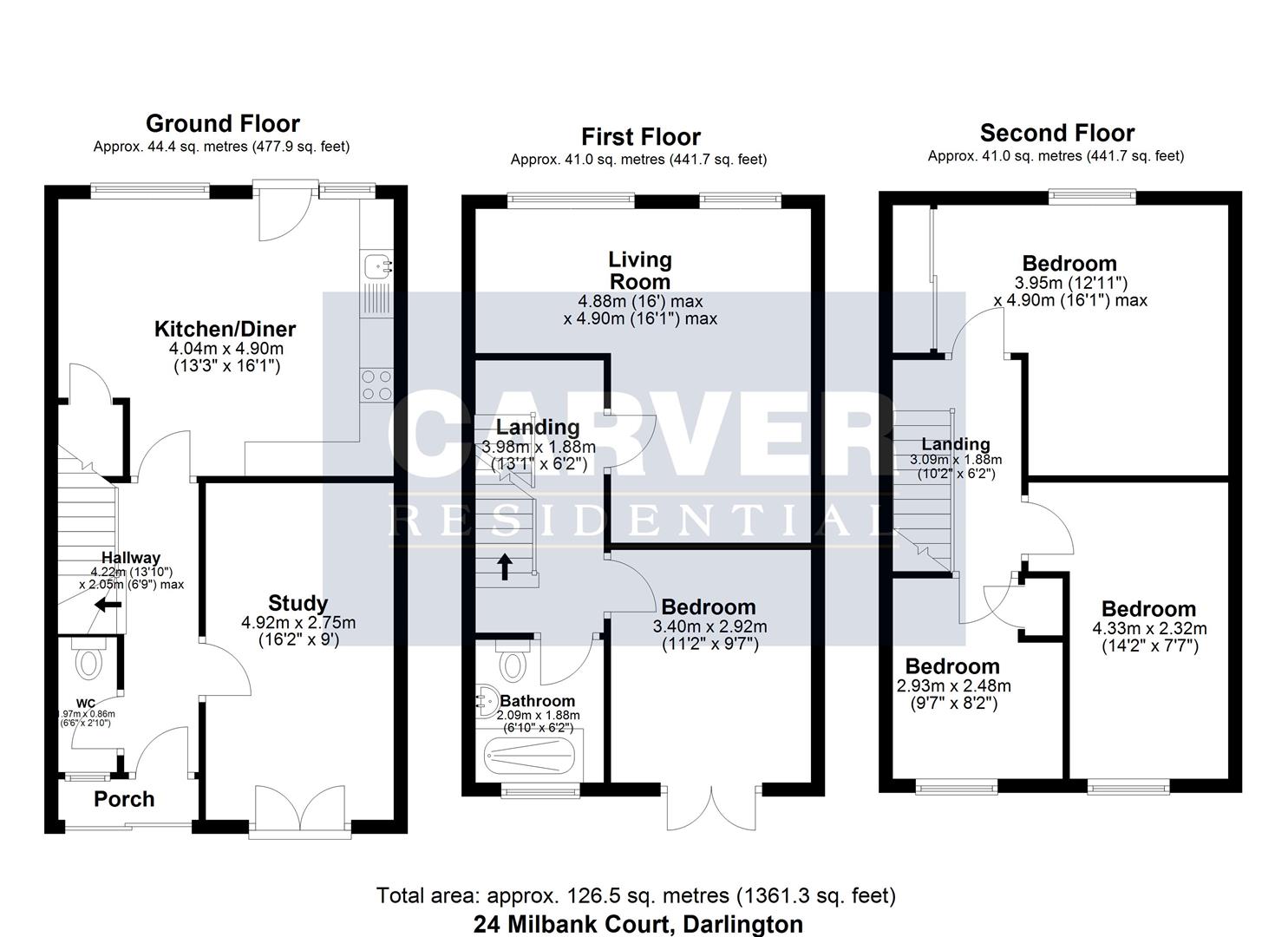 Floorplan for Milbank Court, Darlington