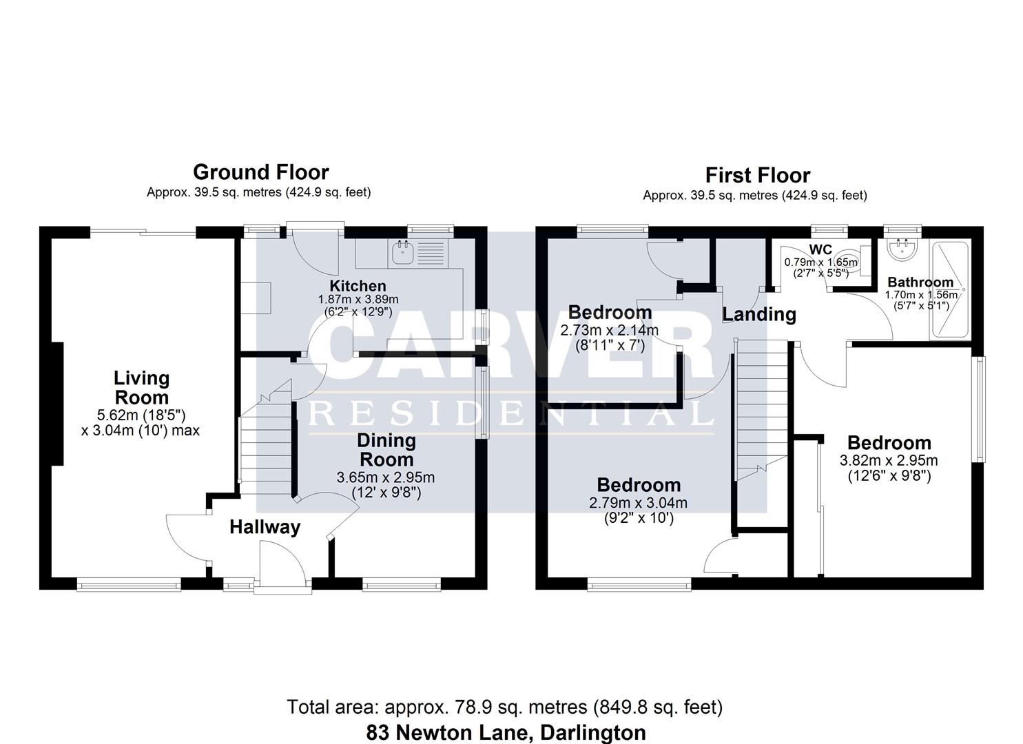 Floorplan for Newton Lane, Darlington