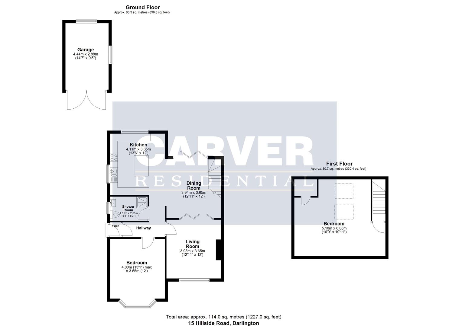 Floorplan for Hillside Road, Darlington