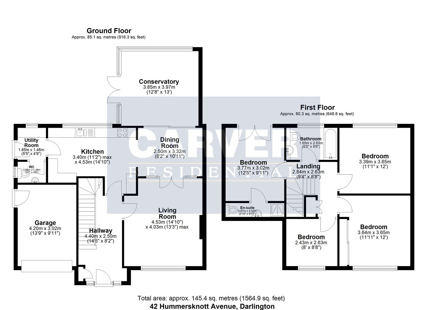 Floorplan for Hummersknott Avenue, Darlington