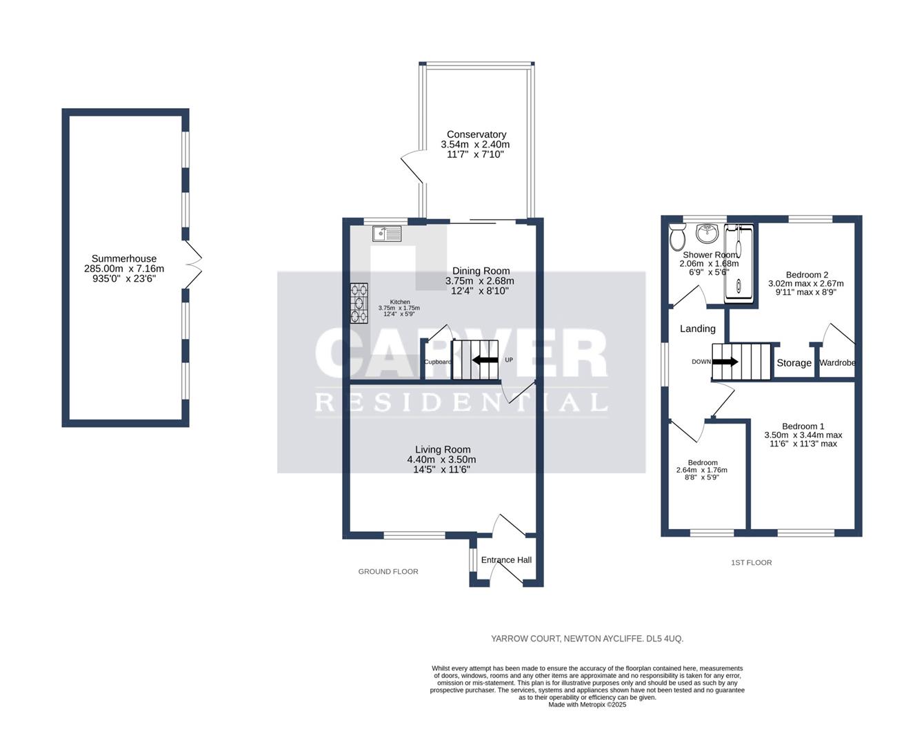 Floorplan for Yarrow Court, Woodham