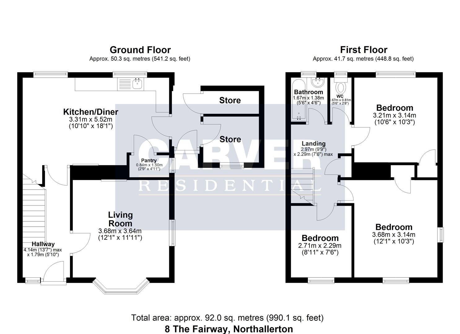 Floorplan for The Fairway, Northallerton