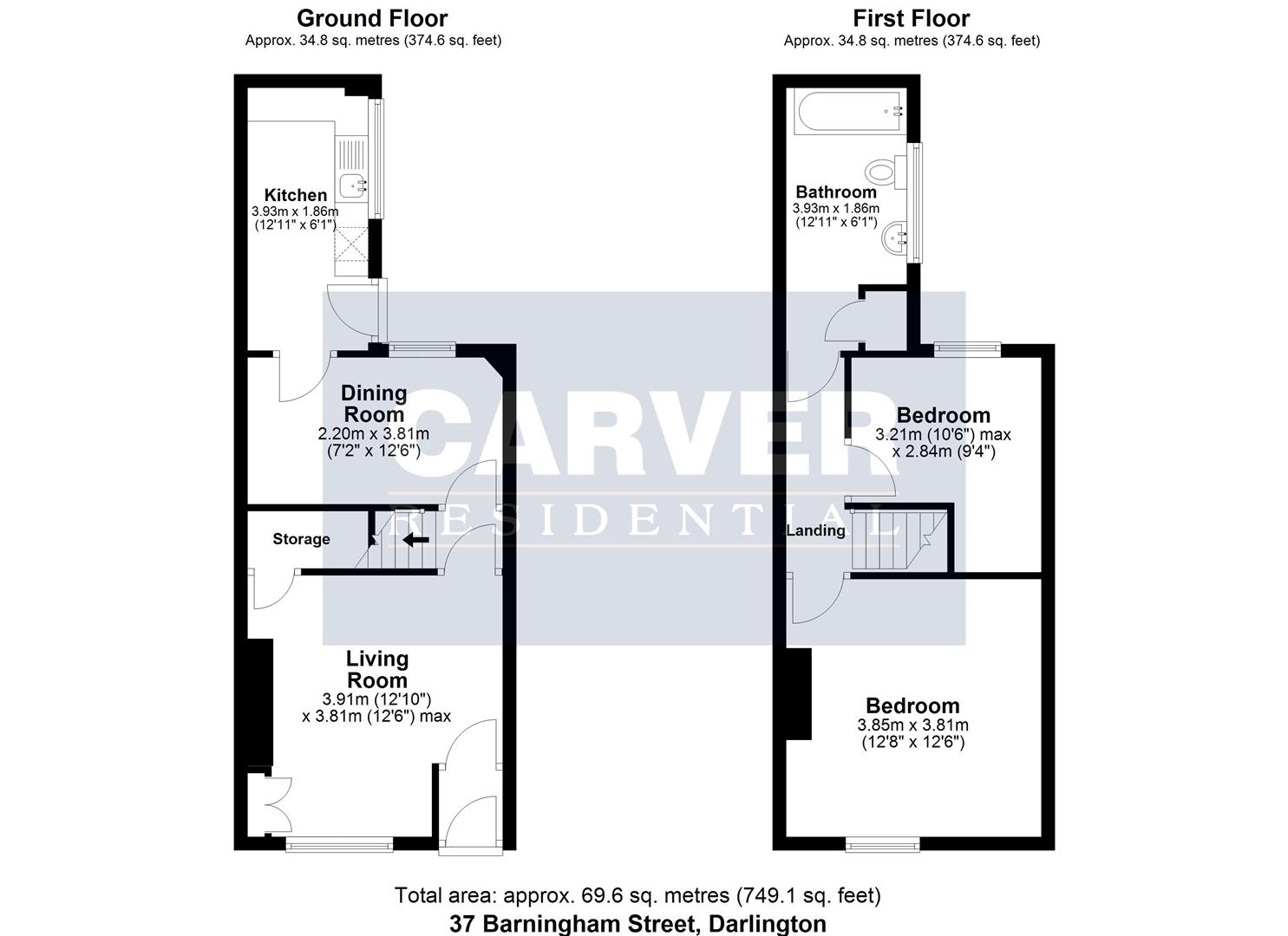 Floorplan for Barningham Street, Darlington