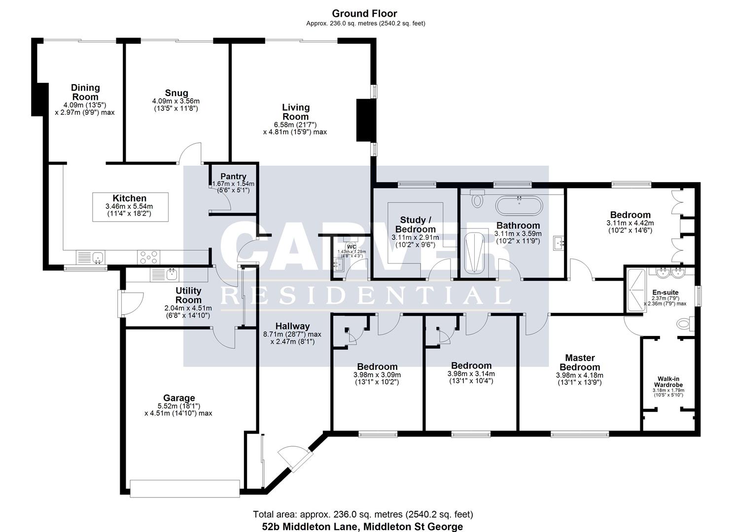 Floorplan for Middleton Lane, Middleton St. George, Darlington
