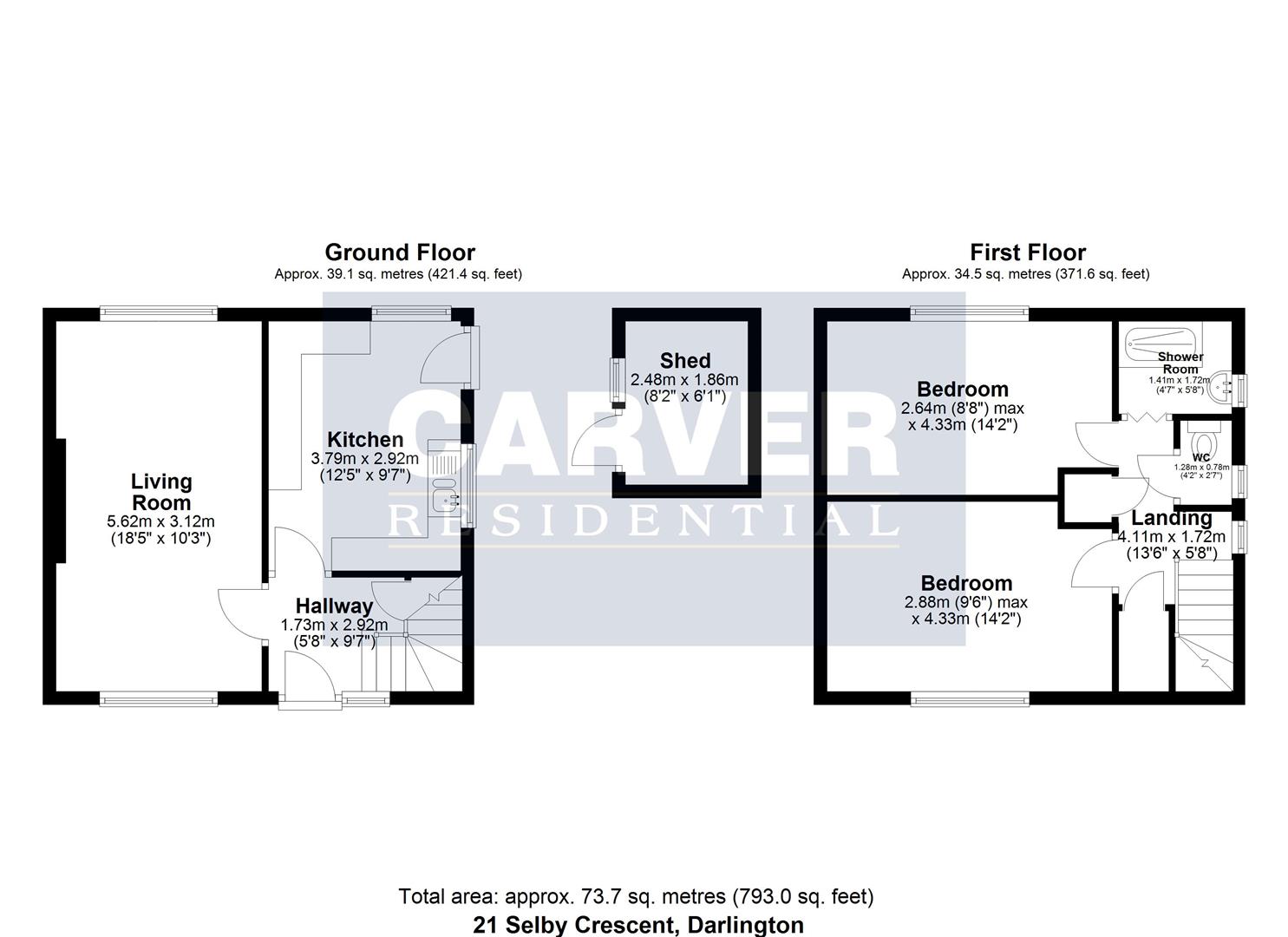 Floorplan for Selby Crescent, Darlington