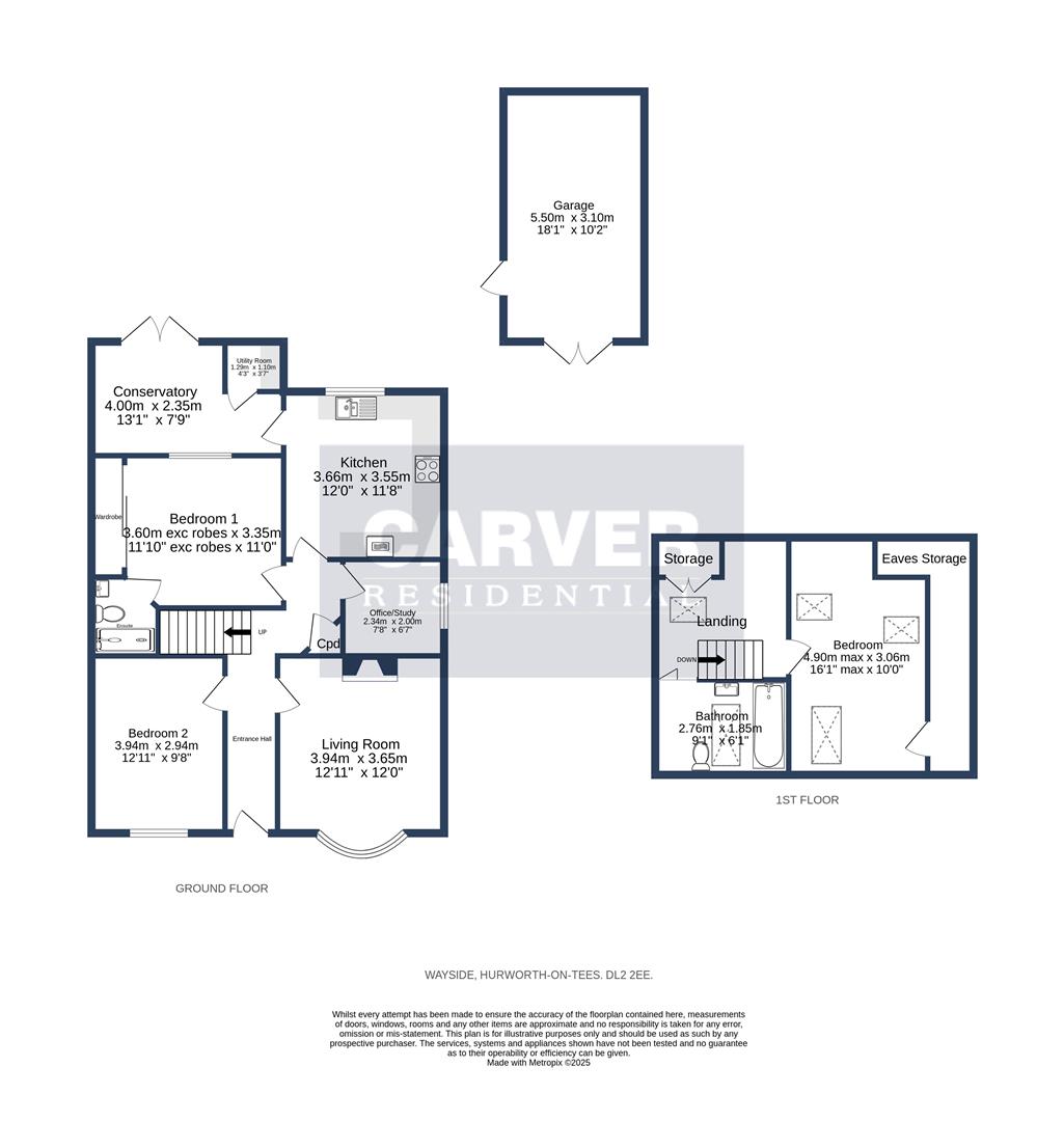 Floorplan for The Wayside, Hurworth, Darlington