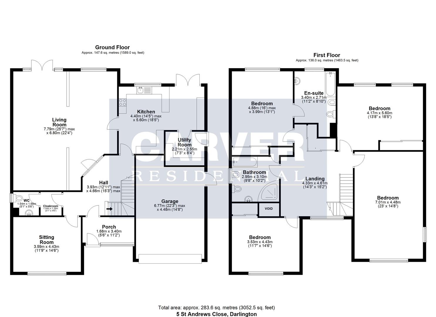 Floorplan for St. Andrews Close, Darlington