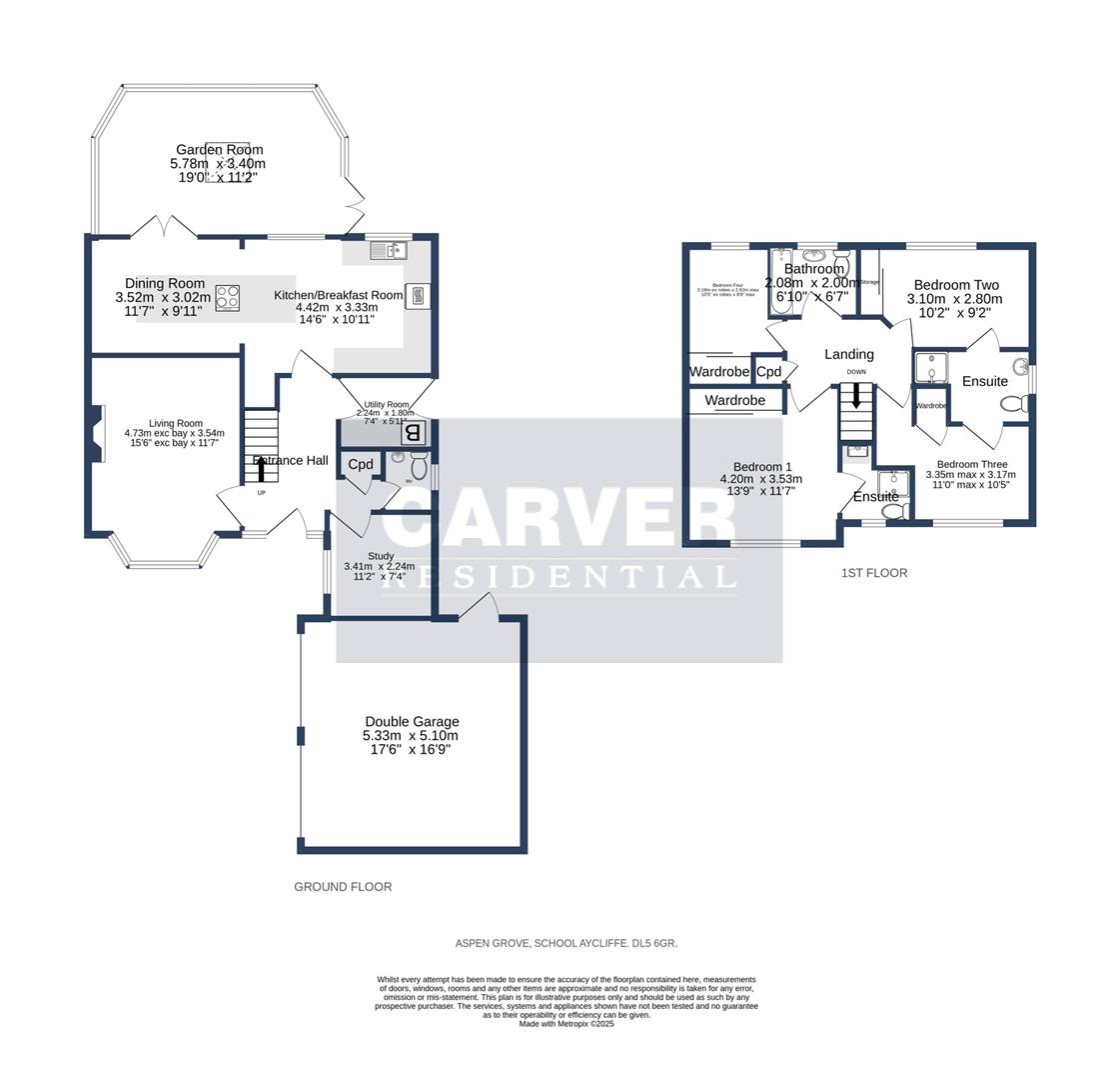 Floorplan for Aspen Grove, School Aycliffe