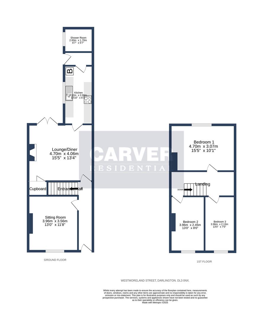 Floorplan for Westmoreland Street, Darlington