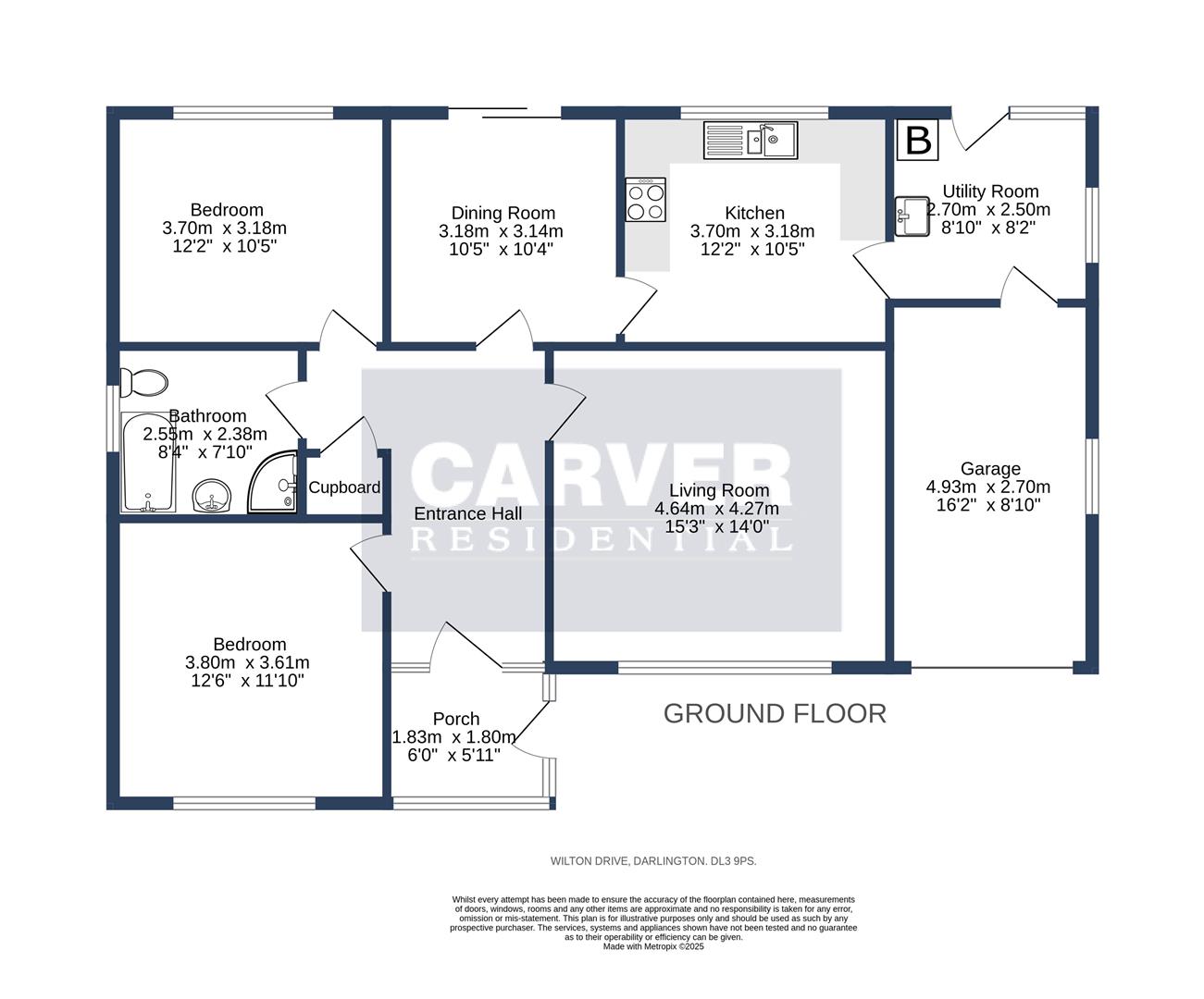 Floorplan for Wilton Drive, Darlington