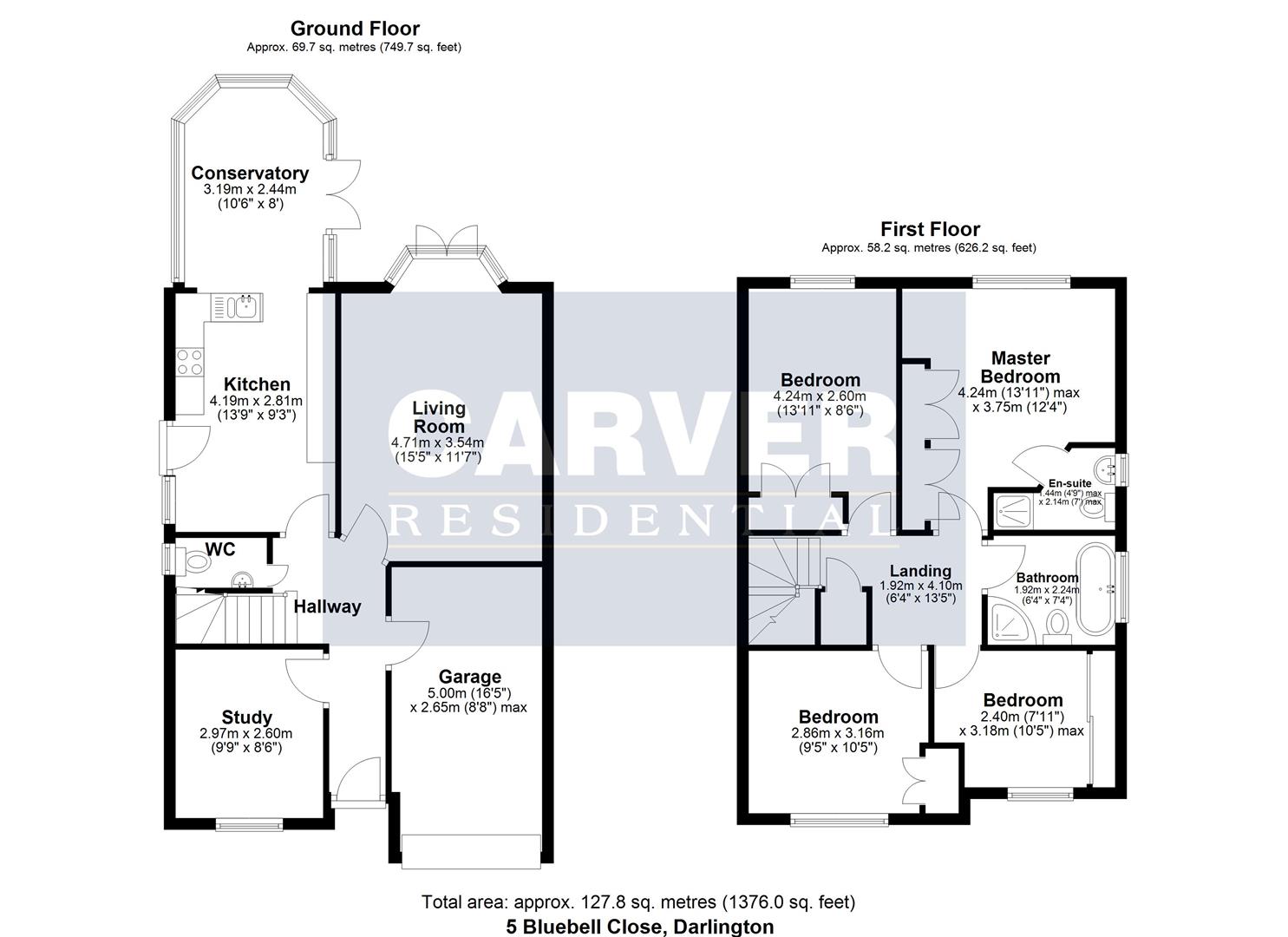 Floorplan for Bluebell Close, Darlington