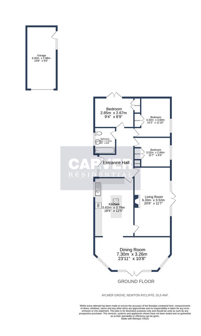 Floorplan for Aylmer Grove, Newton Aycliffe