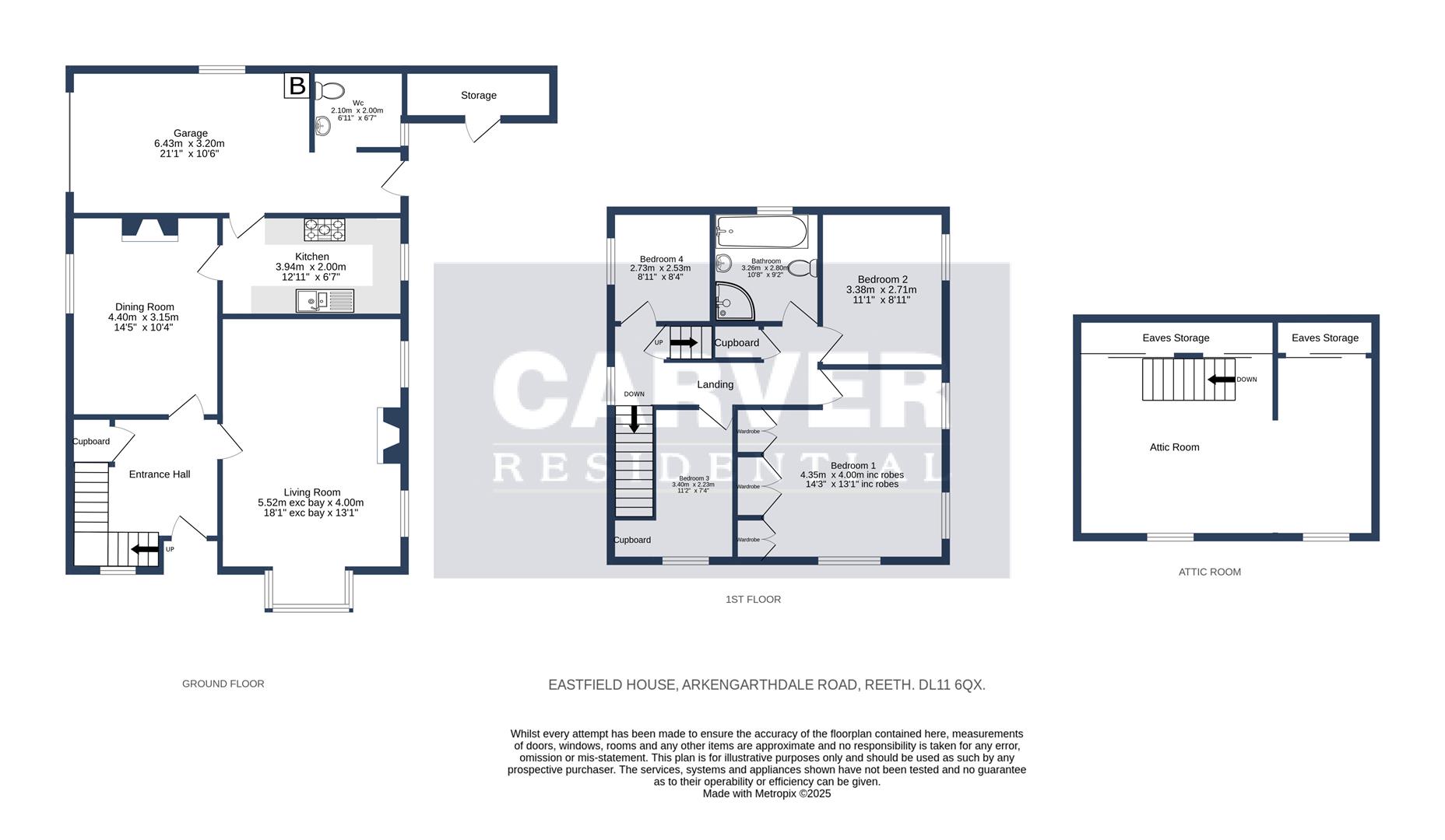 Floorplan for Arkengarthdale Road, Reeth, Richmond