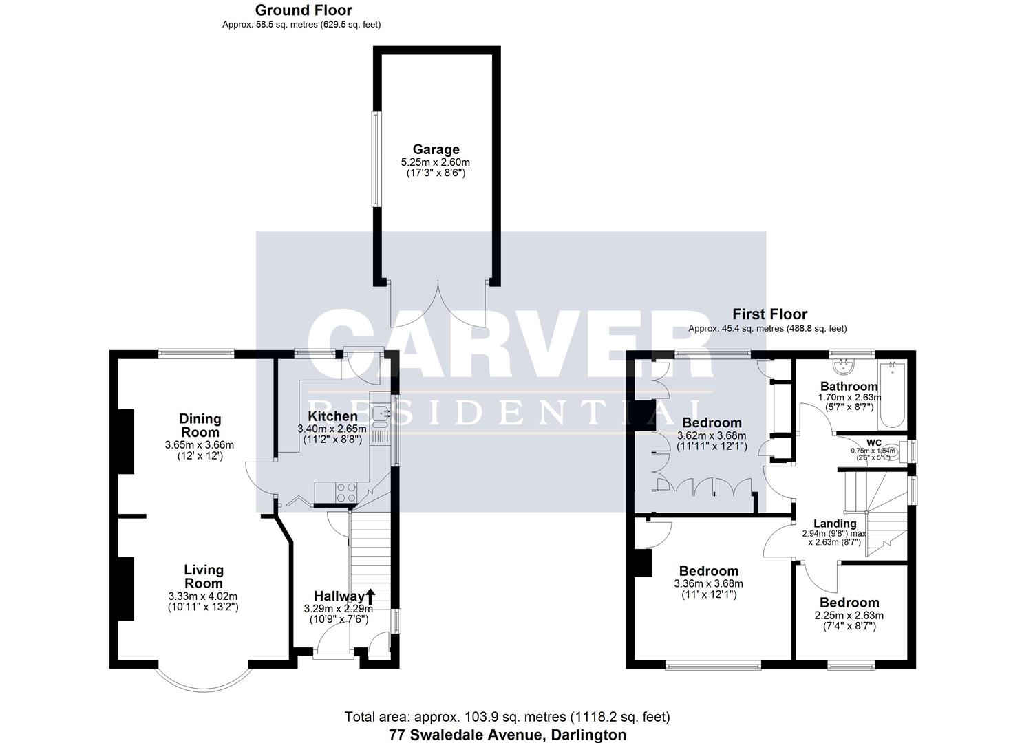Floorplan for Swaledale Avenue, Darlington
